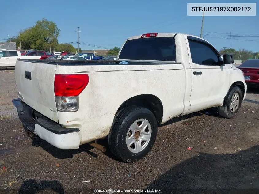 2007 Toyota Tundra Base V6 VIN: 5TFJU52187X002172 Lot: 40272468