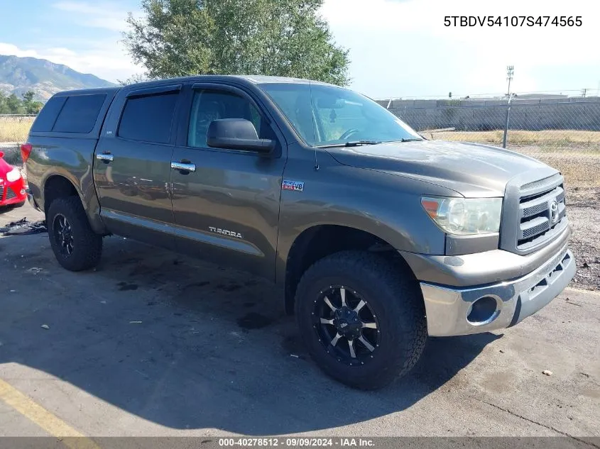 2007 Toyota Tundra Sr5 5.7L V8 VIN: 5TBDV54107S474565 Lot: 40278512