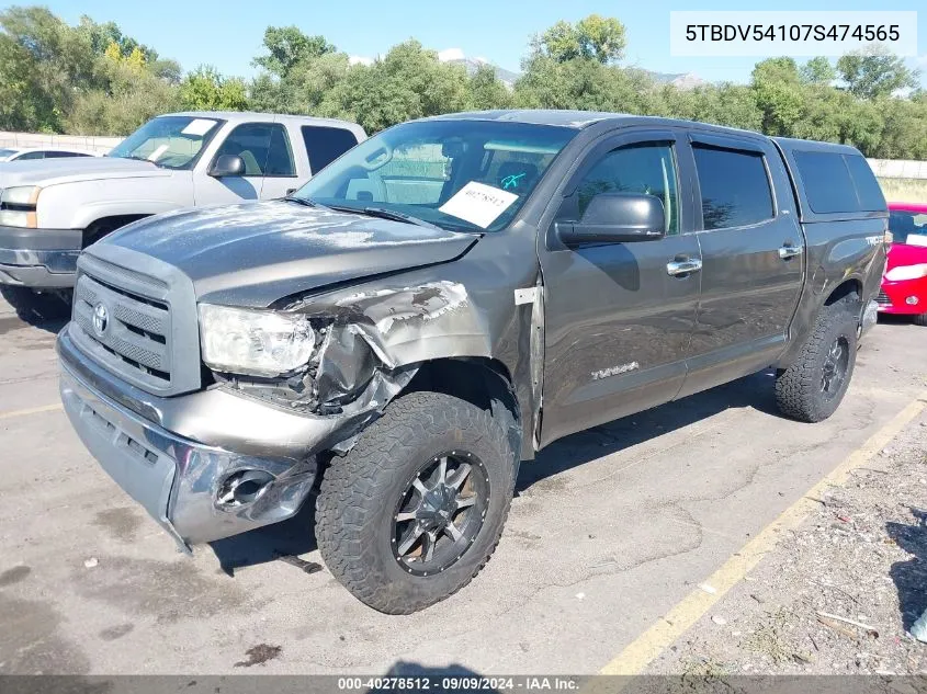 2007 Toyota Tundra Sr5 5.7L V8 VIN: 5TBDV54107S474565 Lot: 40278512