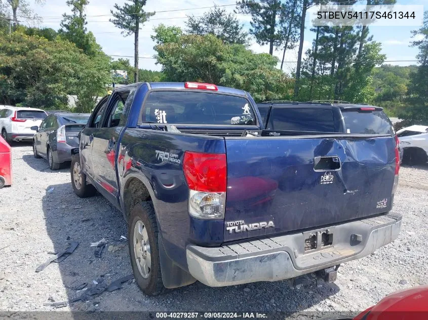 2007 Toyota Tundra Sr5 5.7L V8 VIN: 5TBEV54117S461344 Lot: 40279257