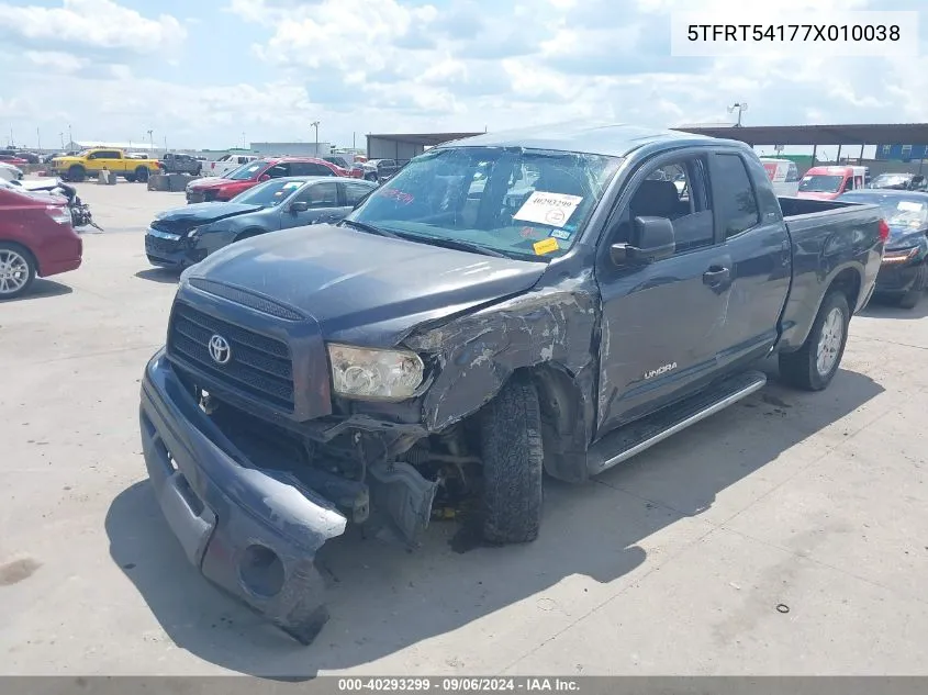 2007 Toyota Tundra Sr5 4.7L V8 VIN: 5TFRT54177X010038 Lot: 40293299