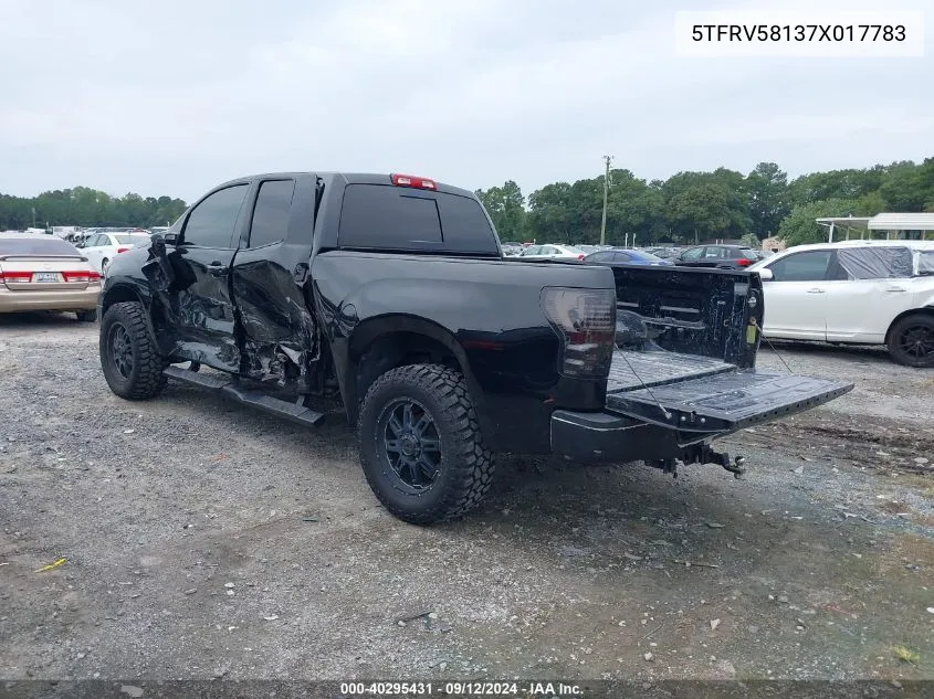 2007 Toyota Tundra Double Cab Limited VIN: 5TFRV58137X017783 Lot: 40295431