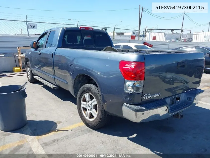 2007 Toyota Tundra Double Cab Sr5 VIN: 5TFSV54197X002115 Lot: 40300074