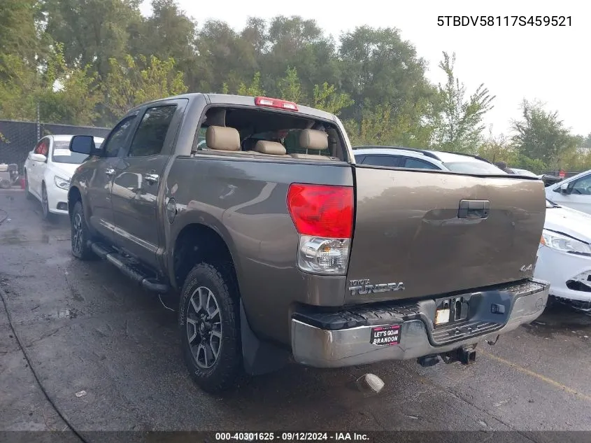 2007 Toyota Tundra Limited 5.7L V8 VIN: 5TBDV58117S459521 Lot: 40301625