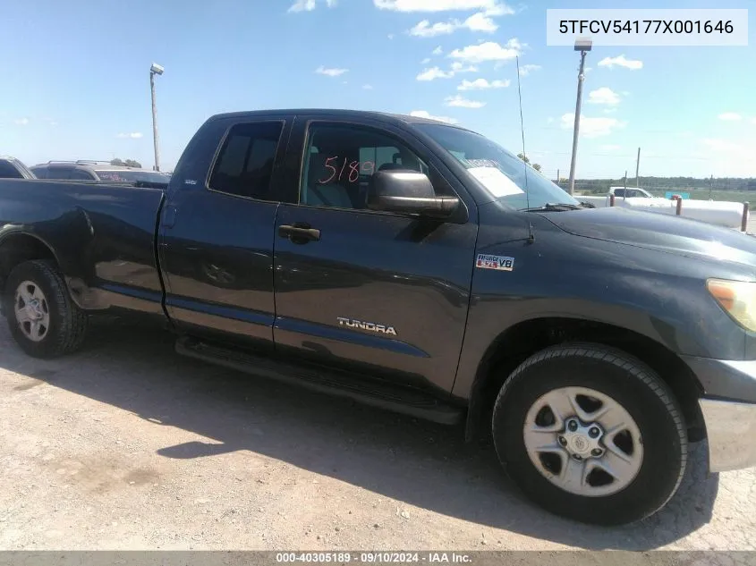 2007 Toyota Tundra Sr5 5.7L V8 VIN: 5TFCV54177X001646 Lot: 40305189