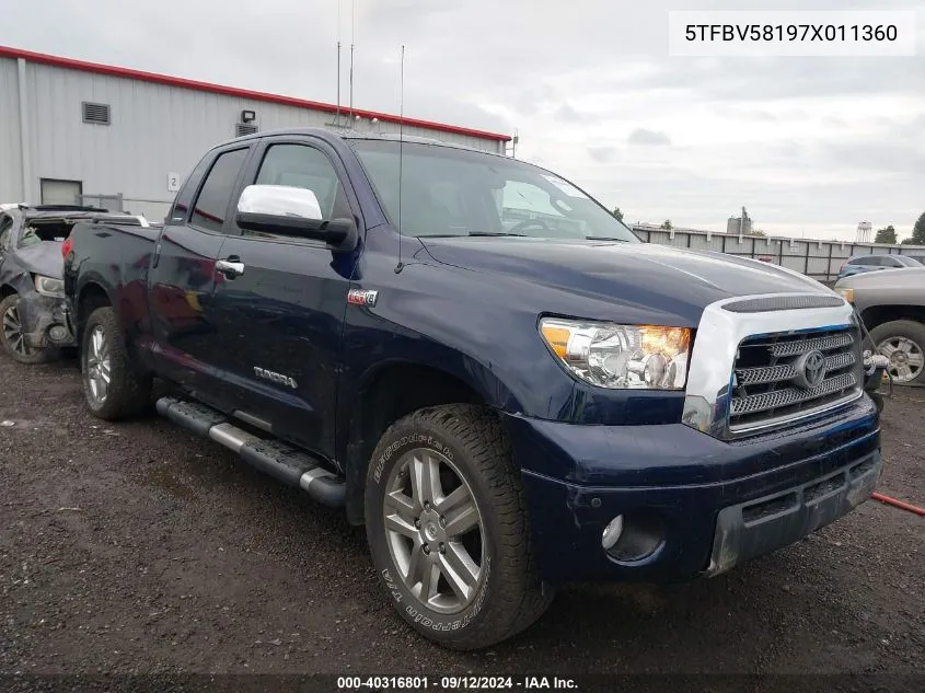 5TFBV58197X011360 2007 Toyota Tundra Limited 5.7L V8