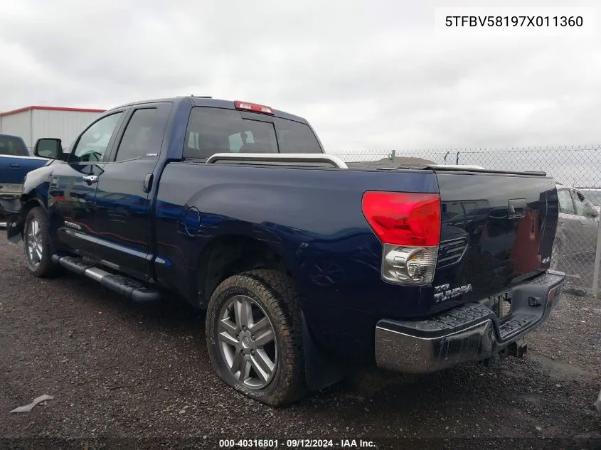 2007 Toyota Tundra Limited 5.7L V8 VIN: 5TFBV58197X011360 Lot: 40316801