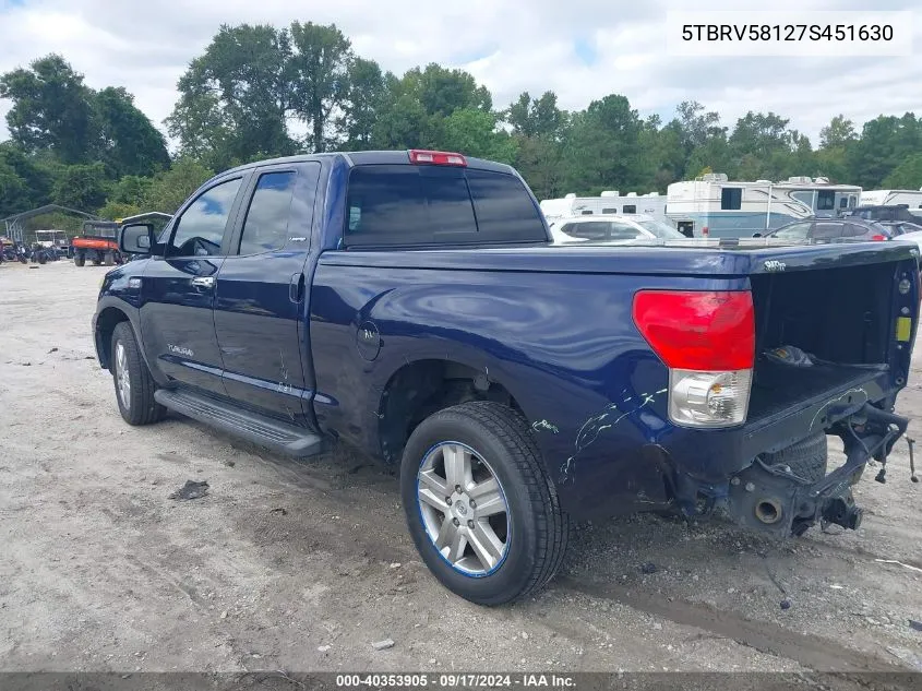 5TBRV58127S451630 2007 Toyota Tundra Limited 5.7L V8