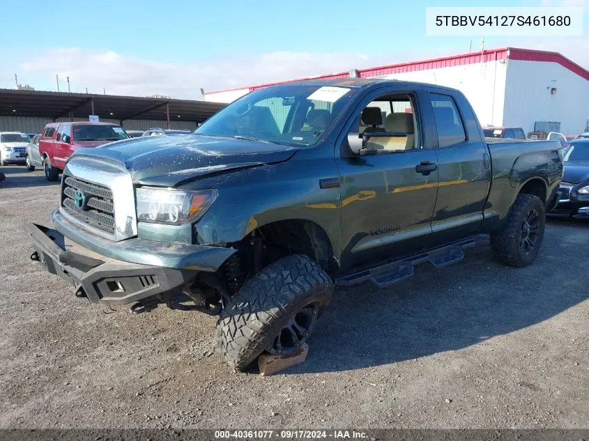 2007 Toyota Tundra Sr5 5.7L V8 VIN: 5TBBV54127S461680 Lot: 40361077