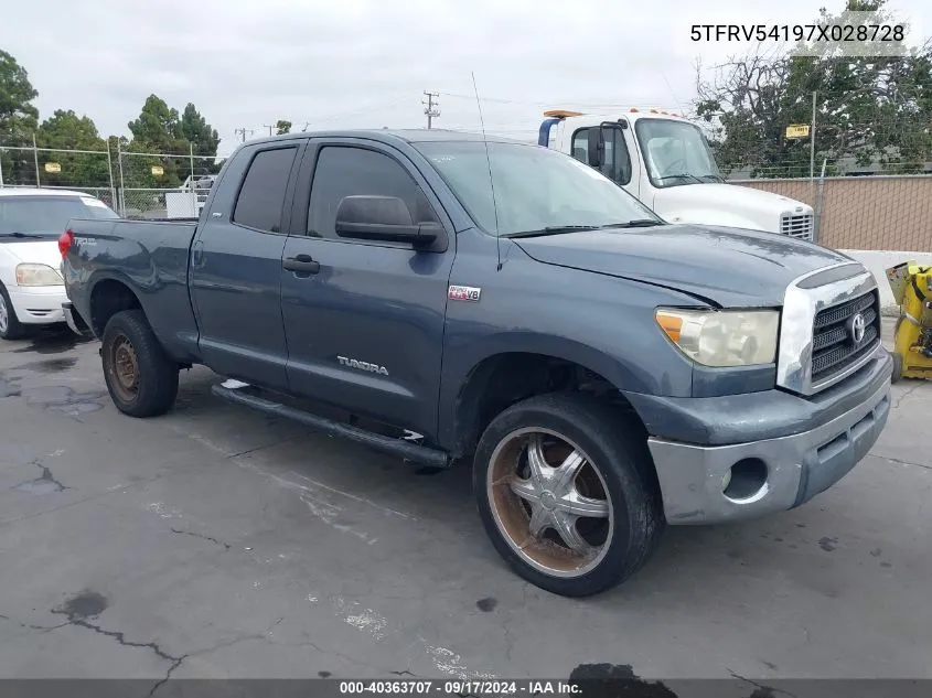 2007 Toyota Tundra Double Cab Sr5 VIN: 5TFRV54197X028728 Lot: 40363707