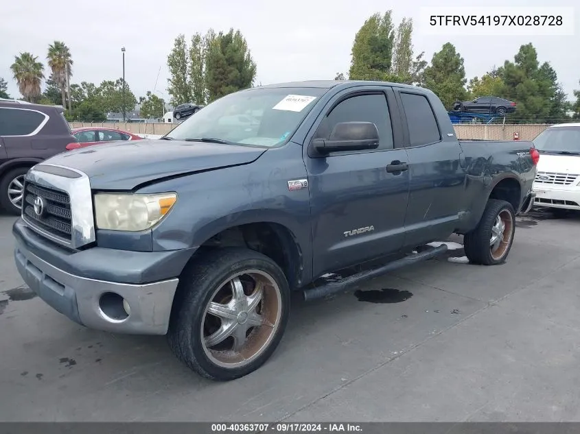 2007 Toyota Tundra Double Cab Sr5 VIN: 5TFRV54197X028728 Lot: 40363707