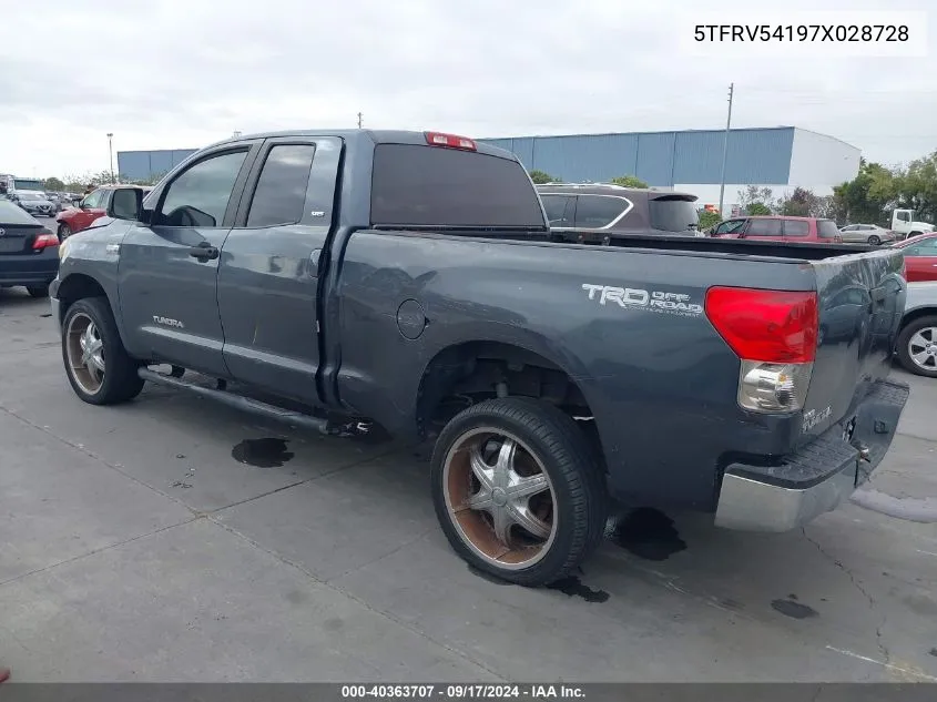 2007 Toyota Tundra Double Cab Sr5 VIN: 5TFRV54197X028728 Lot: 40363707