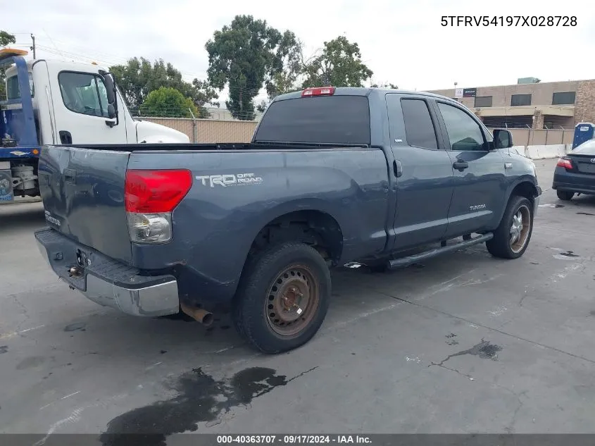 2007 Toyota Tundra Double Cab Sr5 VIN: 5TFRV54197X028728 Lot: 40363707