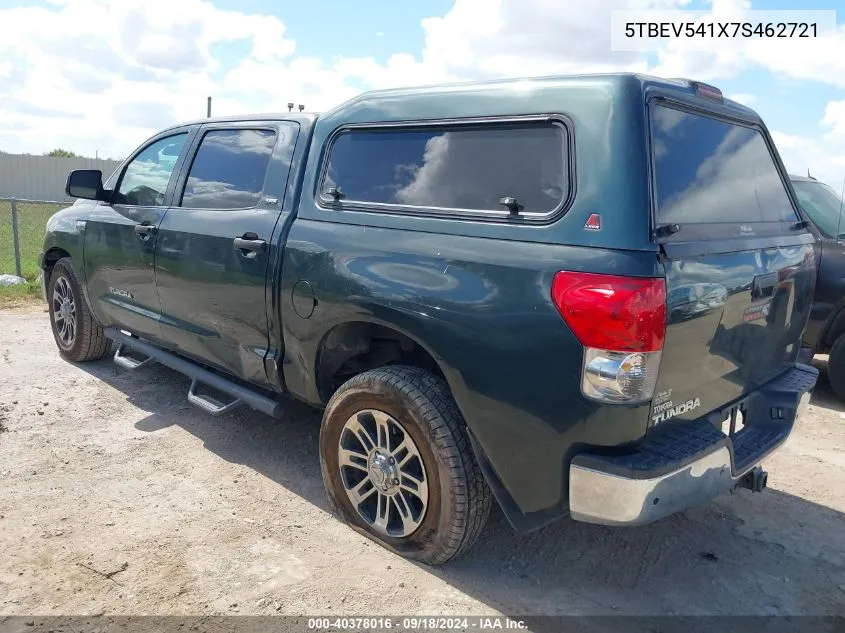 2007 Toyota Tundra Sr5 5.7L V8 VIN: 5TBEV541X7S462721 Lot: 40378016