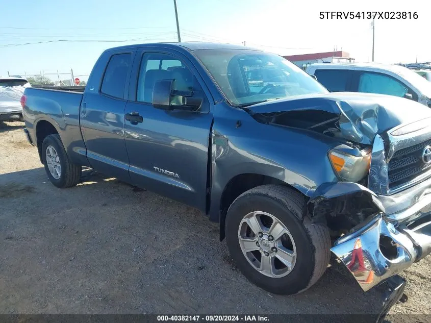 2007 Toyota Tundra Sr5 V8 VIN: 5TFRV54137X023816 Lot: 40382147