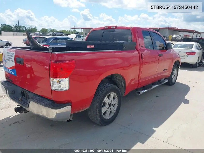 2007 Toyota Tundra Sr5 V6 VIN: 5TBRU54167S450442 Lot: 40384800