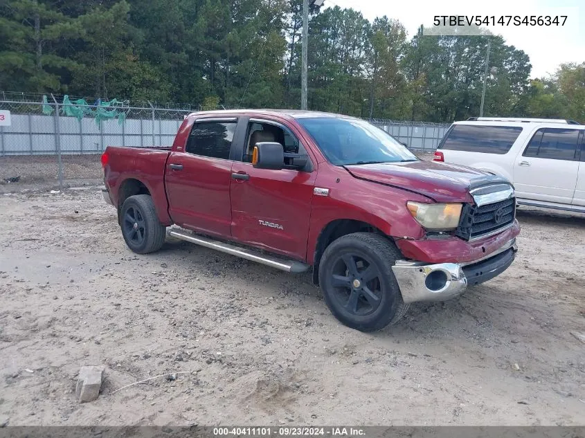 2007 Toyota Tundra Sr5 5.7L V8 VIN: 5TBEV54147S456347 Lot: 40411101