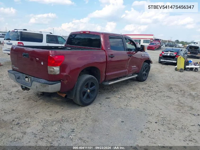 2007 Toyota Tundra Sr5 5.7L V8 VIN: 5TBEV54147S456347 Lot: 40411101