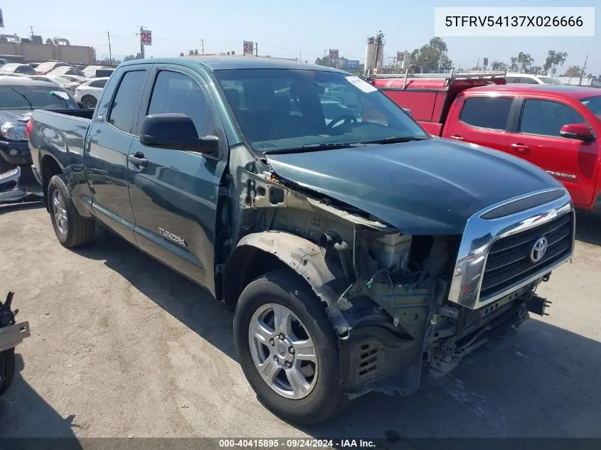 2007 Toyota Tundra Sr5 V8 VIN: 5TFRV54137X026666 Lot: 40415895