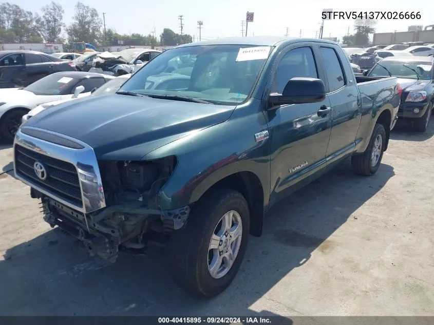 2007 Toyota Tundra Sr5 V8 VIN: 5TFRV54137X026666 Lot: 40415895