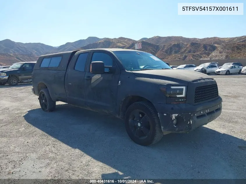 2007 Toyota Tundra Sr5 5.7L V8 VIN: 5TFSV54157X001611 Lot: 40431616