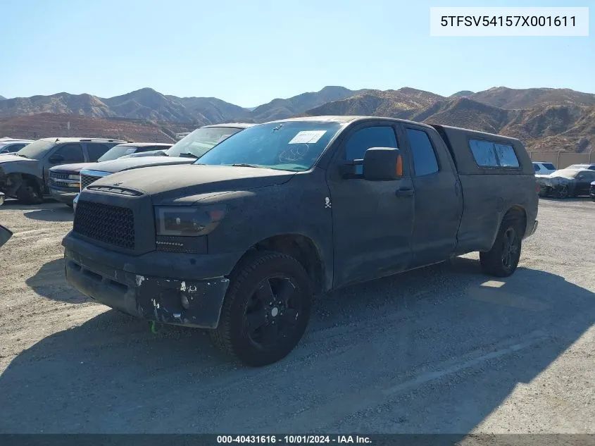 2007 Toyota Tundra Sr5 5.7L V8 VIN: 5TFSV54157X001611 Lot: 40431616