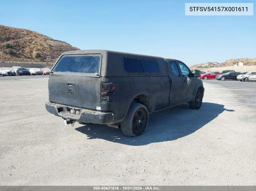 2007 Toyota Tundra Sr5 5.7L V8 VIN: 5TFSV54157X001611 Lot: 40431616