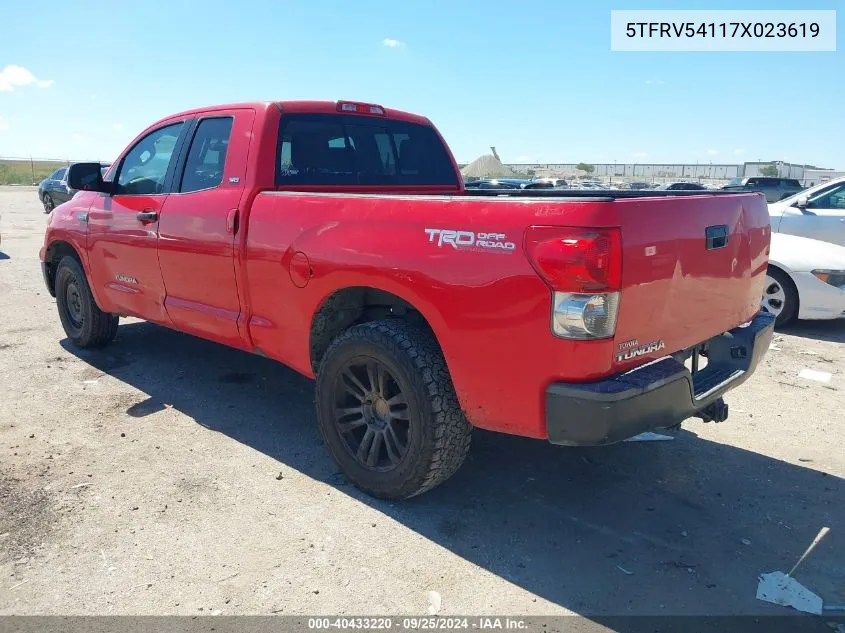 2007 Toyota Tundra Sr5 V8 VIN: 5TFRV54117X023619 Lot: 40433220