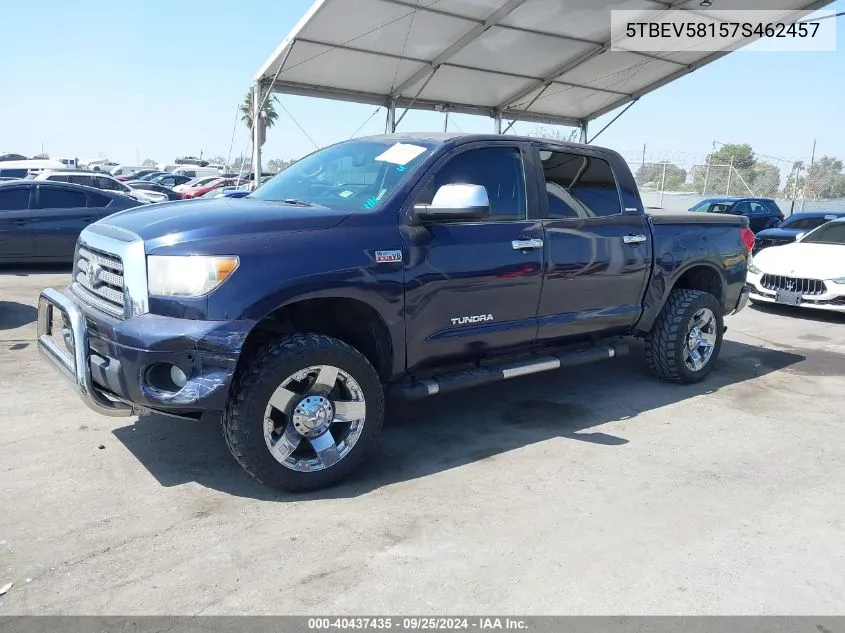 2007 Toyota Tundra Limited 5.7L V8 VIN: 5TBEV58157S462457 Lot: 40437435