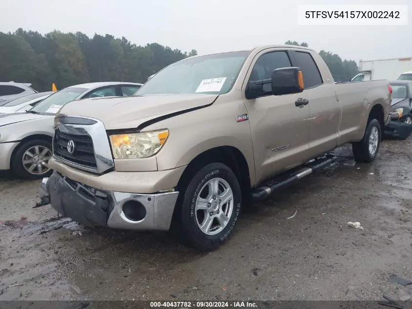 2007 Toyota Tundra Double Cab Sr5 VIN: 5TFSV54157X002242 Lot: 40437782