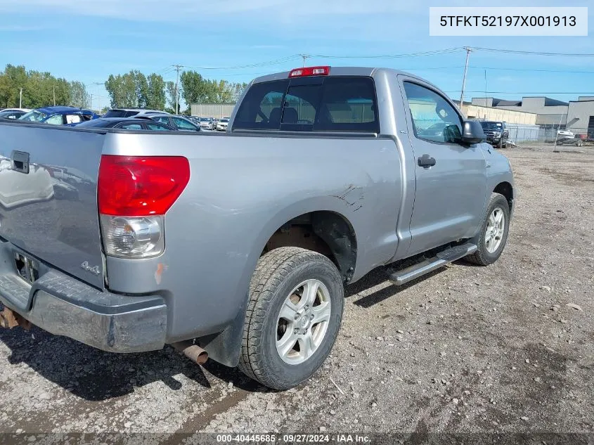 2007 Toyota Tundra Base 4.7L V8 VIN: 5TFKT52197X001913 Lot: 40445685