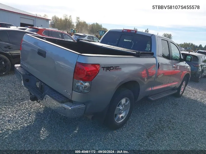 2007 Toyota Tundra Limited 5.7L V8 VIN: 5TBBV58107S455578 Lot: 40461172