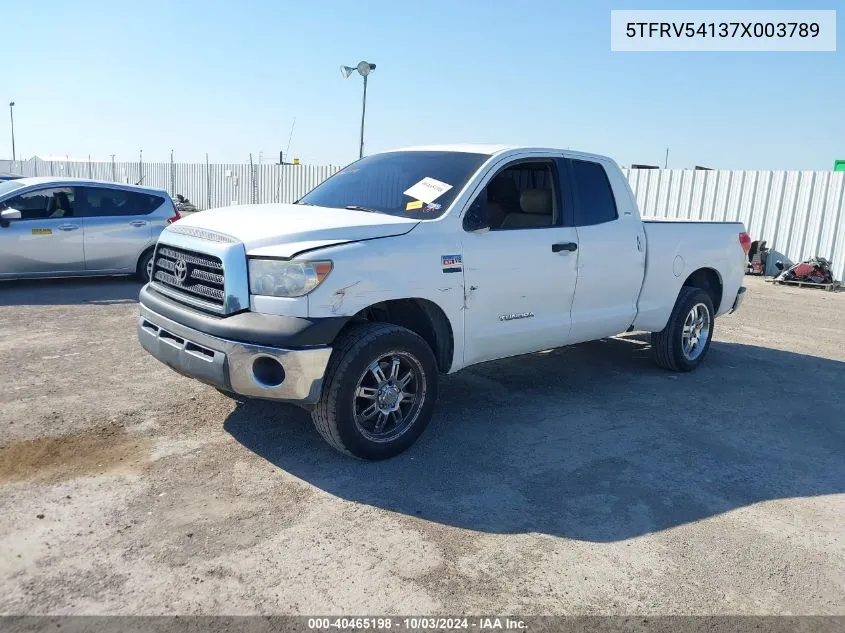 2007 Toyota Tundra Sr5 V8 VIN: 5TFRV54137X003789 Lot: 40465198