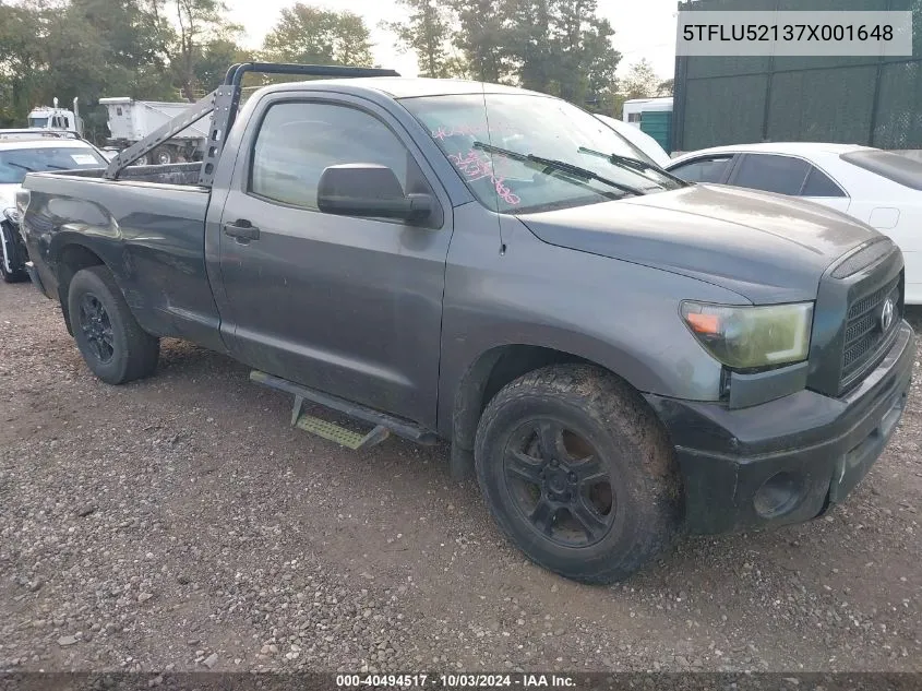 2007 Toyota Tundra Base V6 VIN: 5TFLU52137X001648 Lot: 40494517