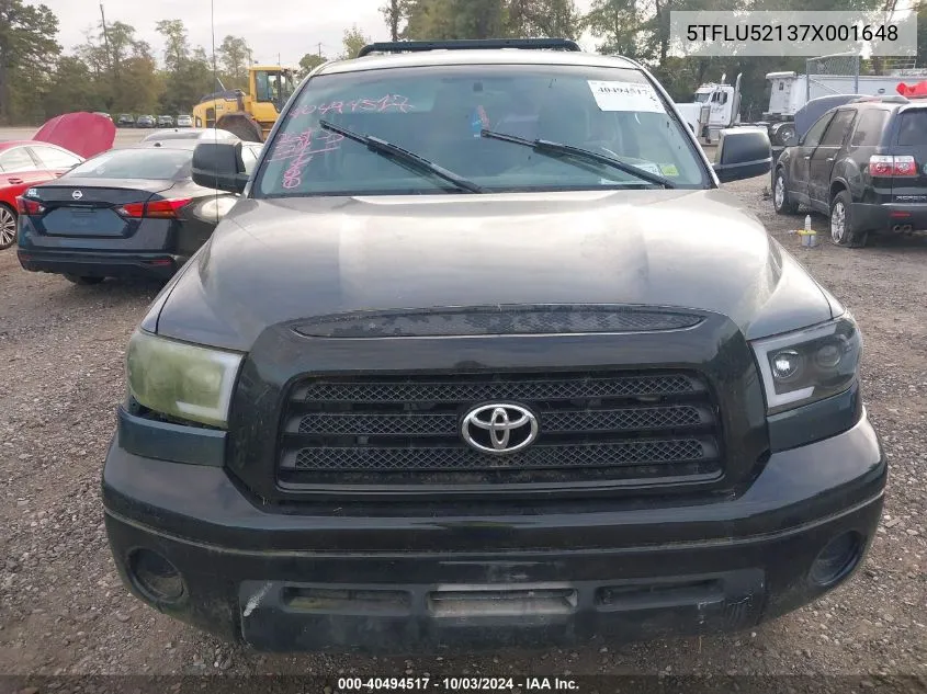 2007 Toyota Tundra Base V6 VIN: 5TFLU52137X001648 Lot: 40494517