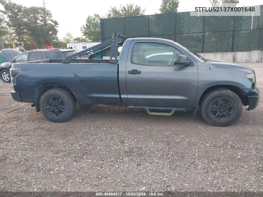 2007 Toyota Tundra Base V6 VIN: 5TFLU52137X001648 Lot: 40494517