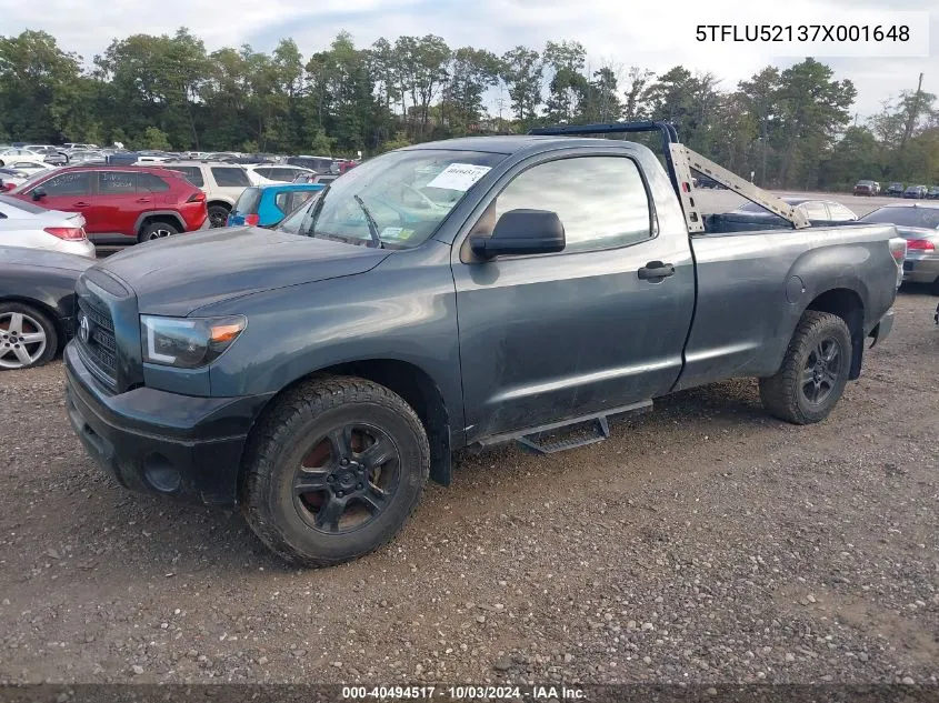 2007 Toyota Tundra Base V6 VIN: 5TFLU52137X001648 Lot: 40494517