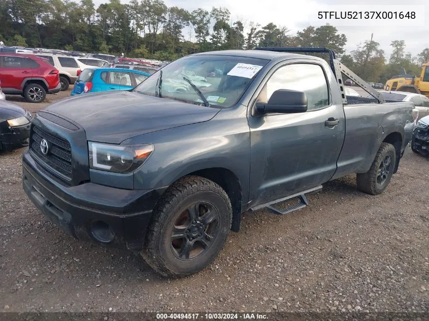 2007 Toyota Tundra Base V6 VIN: 5TFLU52137X001648 Lot: 40494517