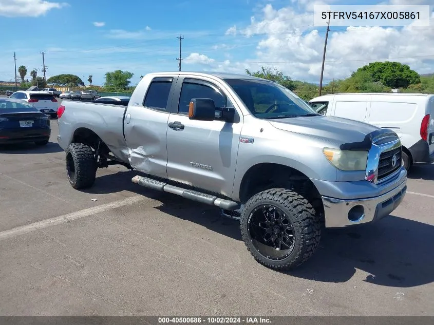 2007 Toyota Tundra Sr5 V8 VIN: 5TFRV54167X005861 Lot: 40500686