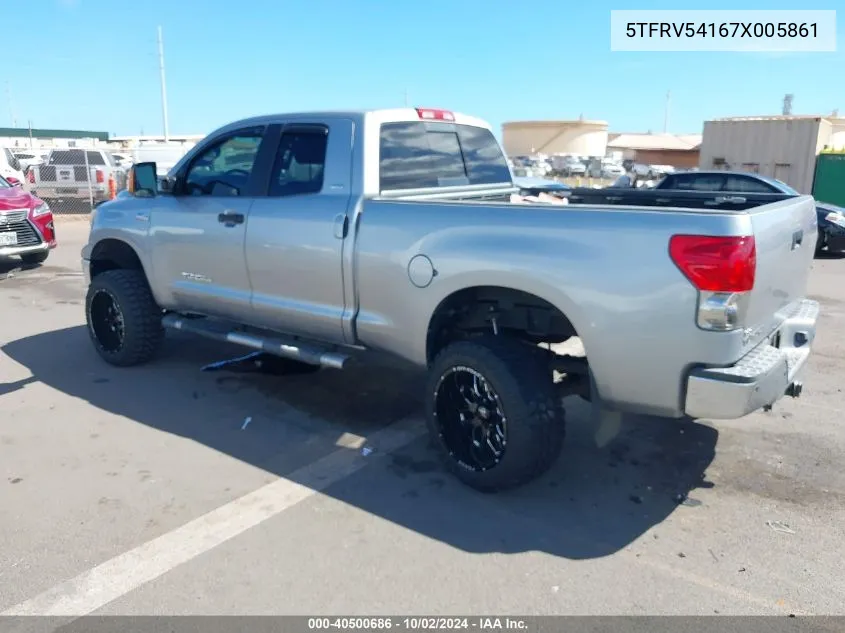 2007 Toyota Tundra Sr5 V8 VIN: 5TFRV54167X005861 Lot: 40500686