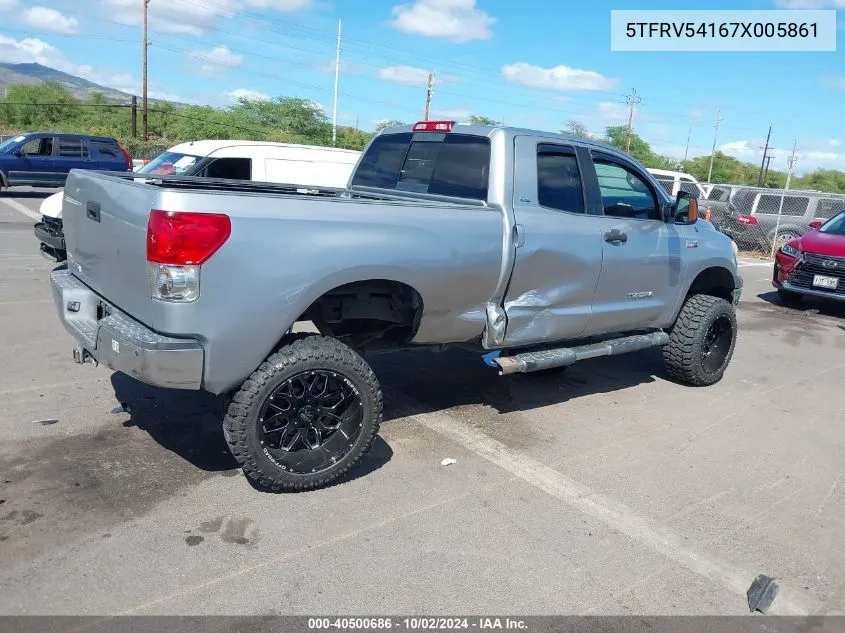 2007 Toyota Tundra Sr5 V8 VIN: 5TFRV54167X005861 Lot: 40500686