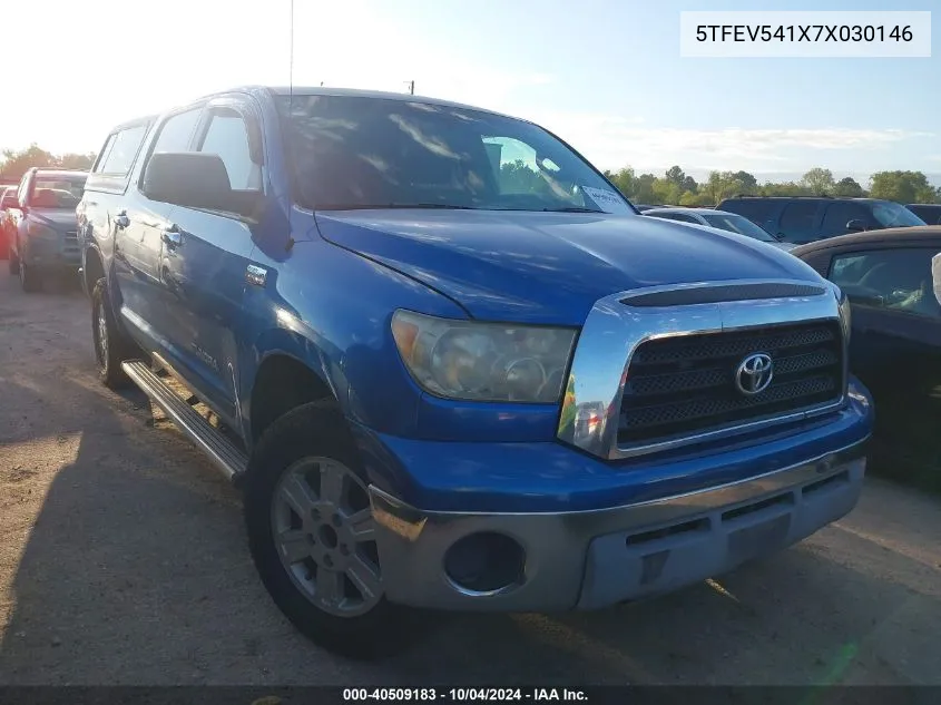 2007 Toyota Tundra Sr5 5.7L V8 VIN: 5TFEV541X7X030146 Lot: 40509183