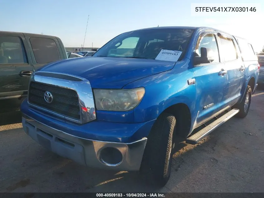 2007 Toyota Tundra Sr5 5.7L V8 VIN: 5TFEV541X7X030146 Lot: 40509183