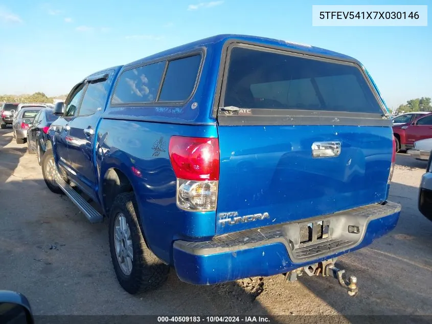 2007 Toyota Tundra Sr5 5.7L V8 VIN: 5TFEV541X7X030146 Lot: 40509183