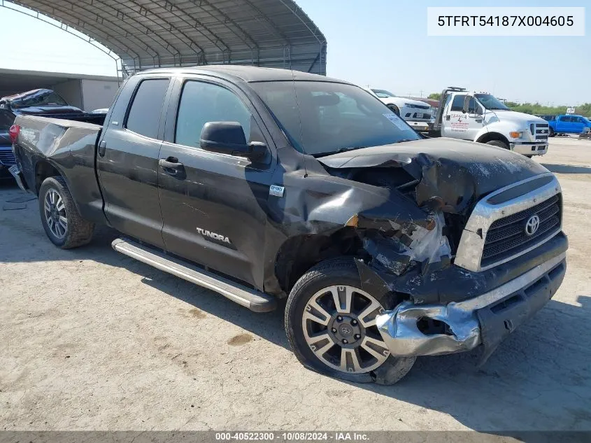 2007 Toyota Tundra Sr5 4.7L V8 VIN: 5TFRT54187X004605 Lot: 40522300