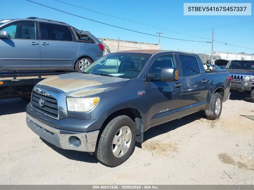 2007 Toyota Tundra Sr5 5.7L V8 VIN: 5TBEV54167S457337 Lot: 40531526