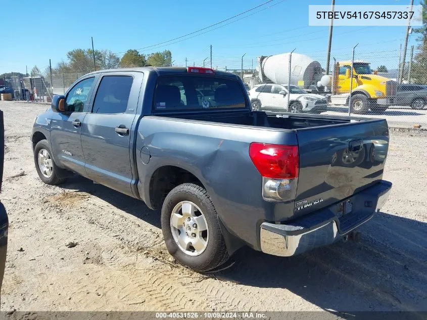 2007 Toyota Tundra Sr5 5.7L V8 VIN: 5TBEV54167S457337 Lot: 40531526