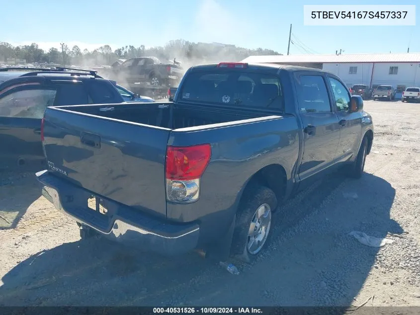 2007 Toyota Tundra Sr5 5.7L V8 VIN: 5TBEV54167S457337 Lot: 40531526