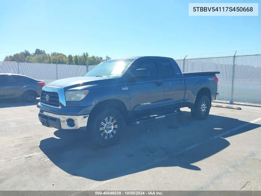 5TBBV54117S450668 2007 Toyota Tundra Sr5 5.7L V8