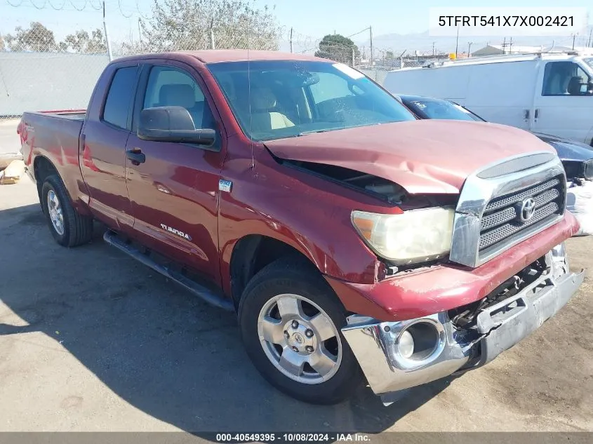 2007 Toyota Tundra Sr5 4.7L V8 VIN: 5TFRT541X7X002421 Lot: 40549395